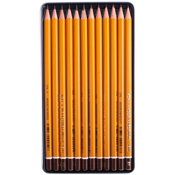 Набор карандашей ч/г Koh-I-Noor "1500 Art" 12шт., 8B-2H, заточен., метал