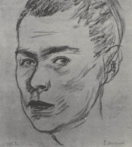 Д.  Шмаринов. Автопортрет. Карандаш “негро”. 1926.