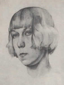 Б. Дехтерев. Женская голова. Карандцш. 1926.