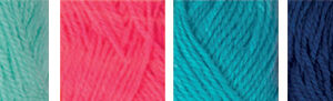 Пряжа "Hobbius" Simple 100% акрил 4 х 25 г 66 м ± 3 м №06 св.розовый-бирюзовый-голубой-синий